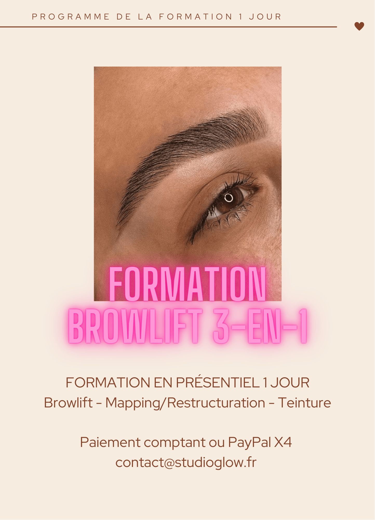 Formation Browlift 3 en 1 - 1 jour - Studio Glow